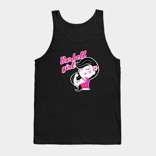 Barbell girl, weightlifting girl, gym girl Tank Top by TimAddisonArt